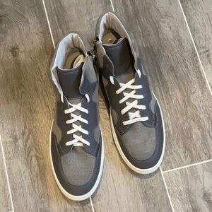 Roberto Pepe Grey Side Zip Hi-Top Sneakers 44 NWT